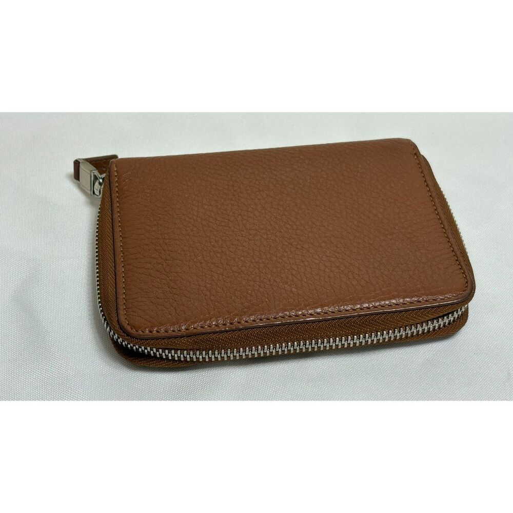 Tiffany & Co Brown Leather Zip Around Wallet with Credit Card Slots
